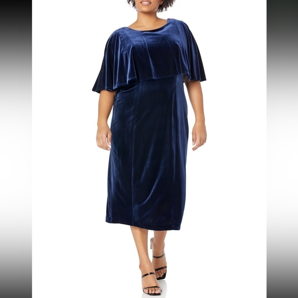 NEW Maison Tara Velvet Caplet Midi Dress